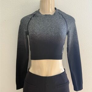 Gymshark Black and Gray Ombre Crop Top